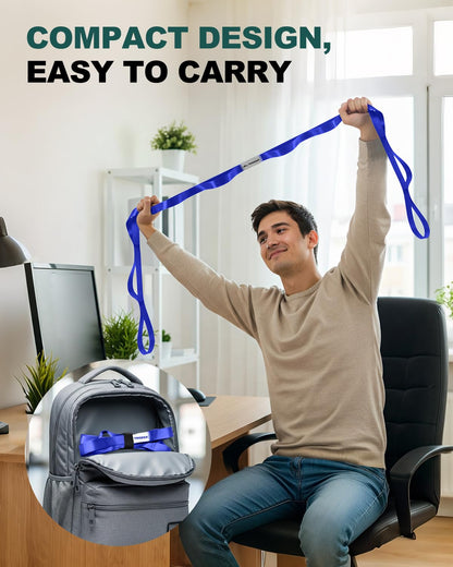 Trideer Stretching Strap Yoga Strap Physical Therapy for Home Workout, Exercise, Pilates and Gymnastics, 10 Loops Non-Elastic Stretch Bands with Aesthetic Packaging for Women & Men - My Store