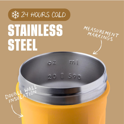 BlenderBottle Strada Shaker Cup Insulated Stainless Steel Water Bottle with Wire Whisk, 24-Ounce, Black - My Store