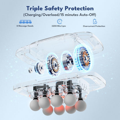 VTT 16-Head Massage Gun Set, Deep Tissue Percussion Massager with 3 Modes & 30 Intensities,Quiet Muscle Massage Gun for Back,Shoulders, Legs, Foot, Body Muscle Pain Relief - My Store