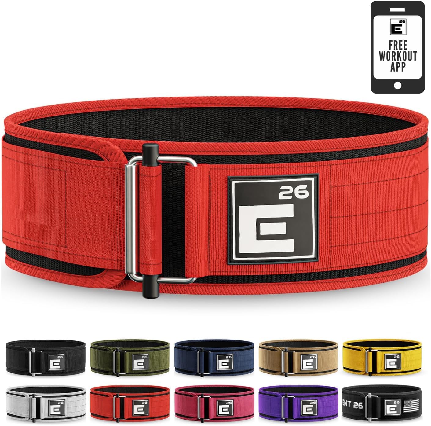 Element 26 Self-Locking Weight Lifting Belt - Premium Weightlifting Belt for Serious Functional Fitness and Olympic Lifting Athletes - Lifting Support for Men and Women - Deadlift Training Belt - My Store