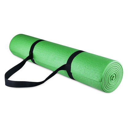 Fitvids All Purpose 1/4-Inch High Density Anti-Tear Exercise Yoga Mat with Carrying Strap, Multiple Colors