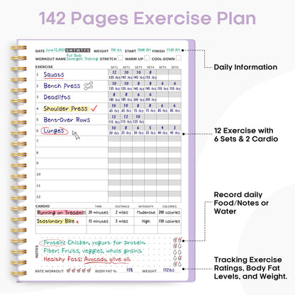 Fitness Workout Journal for Women & Men, A5(5.5" x 8.2") Workout Log Book Planner for Tracking, Progress, and Achieving Your Wellness Goals - Green - My Store