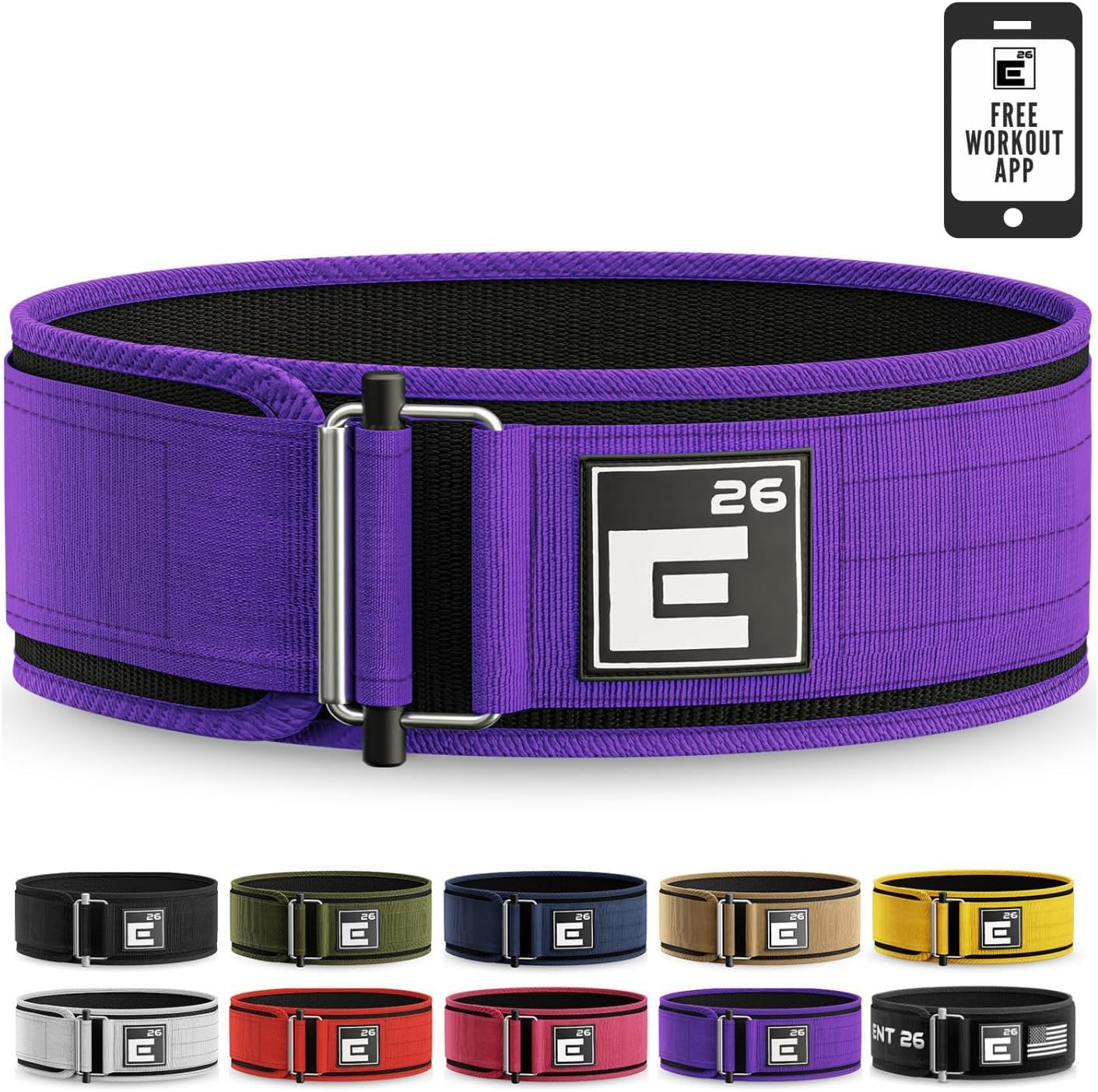 Element 26 Self-Locking Weight Lifting Belt - Premium Weightlifting Belt for Serious Functional Fitness and Olympic Lifting Athletes - Lifting Support for Men and Women - Deadlift Training Belt - My Store