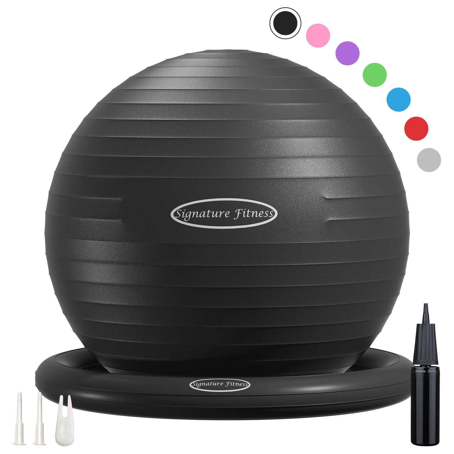 Anti-Burst and Slip Resistant Exercise Yoga Fitness Birthing Ball with Quick Pump, 2,000-Pound Capacity, Multiple Colors and Sizes - My Store