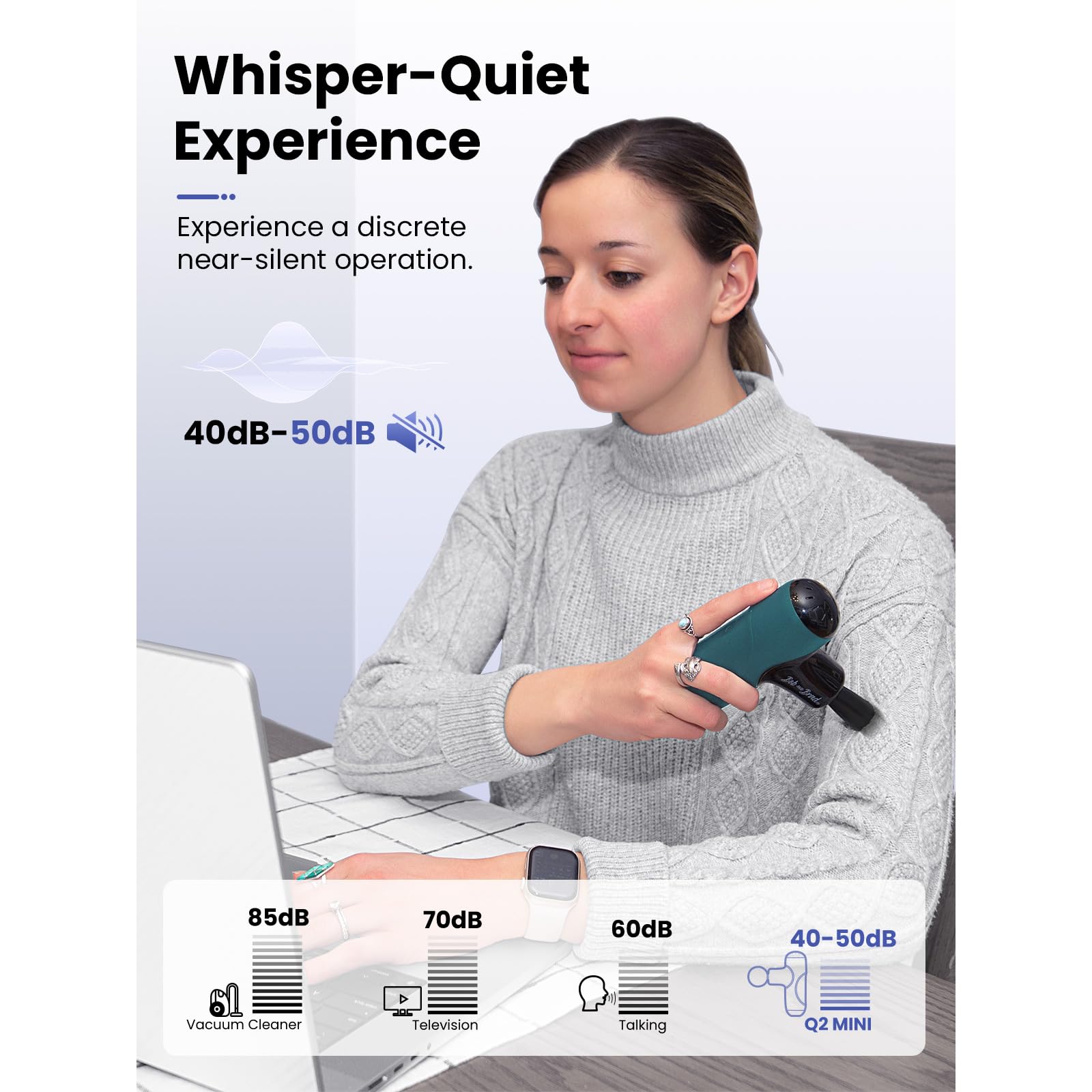 BOB AND BRAD Q2 Pro Mini Massage Gun with Heat and Cold Head,Pocket-Sized Deep Tissue Massager Gun,Portable Percussion Muscle Massager Gun, Ultra Small&Quiet Muscle Massage Gun - My Store