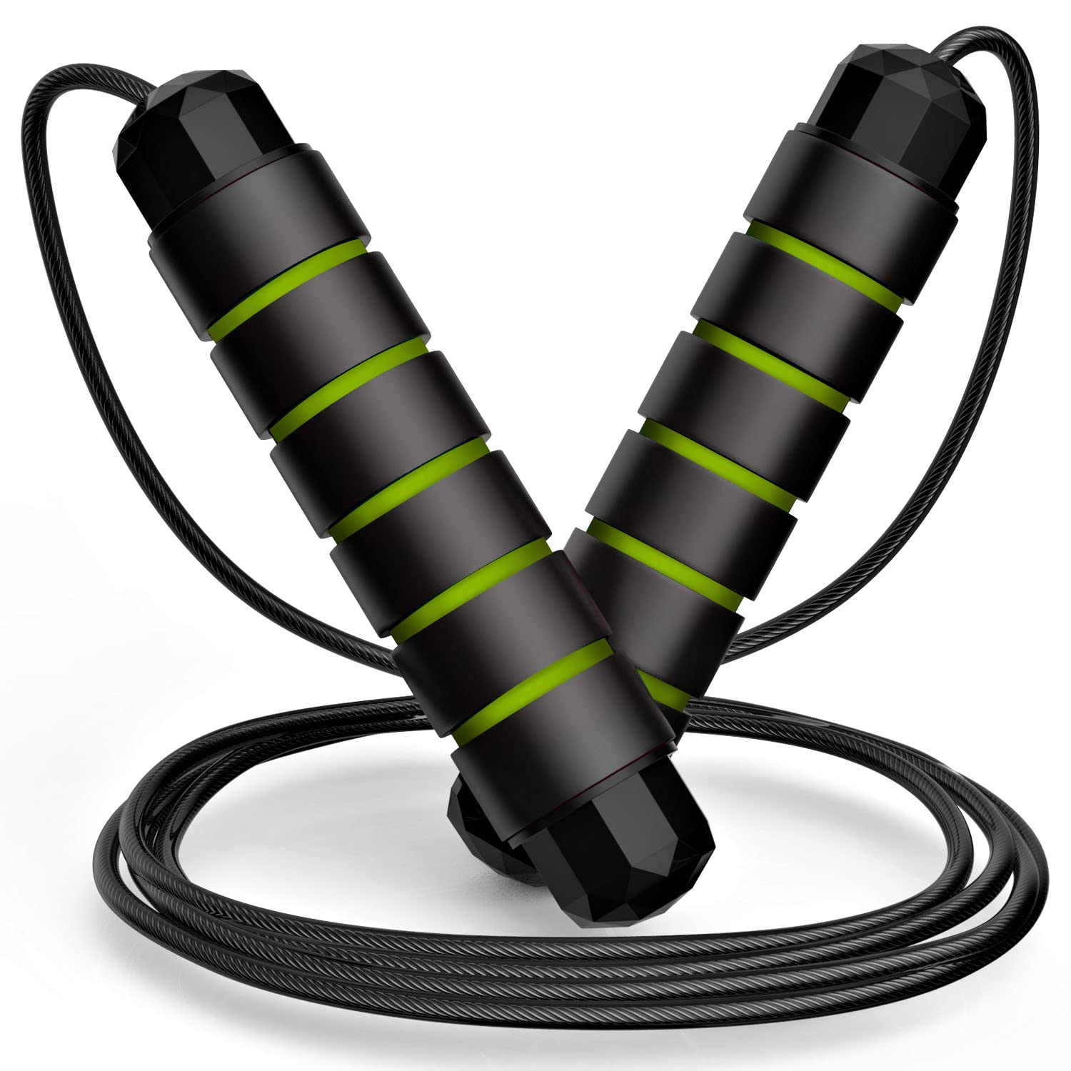 Jump Rope, Tangle-Free Rapid Speed Jumping Rope Cable with Ball Bearings for Women, Men, and Kids, Adjustable Steel Jump Rope with Foam Handles for Home Gym Exercise Fitness Workout Equipment & Slim Body - My Store