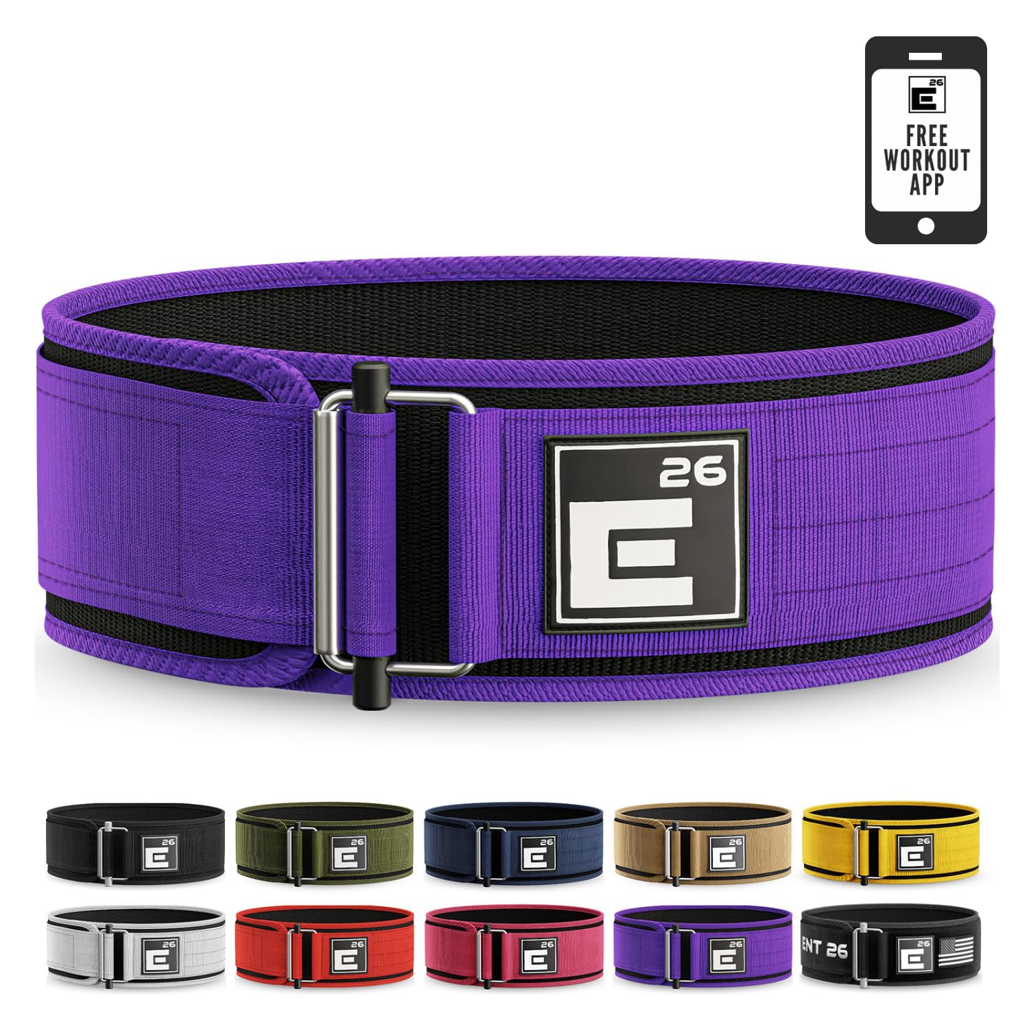 Element 26 Self-Locking Weight Lifting Belt - Premium Weightlifting Belt for Serious Functional Fitness and Olympic Lifting Athletes - Lifting Support for Men and Women - Deadlift Training Belt - My Store