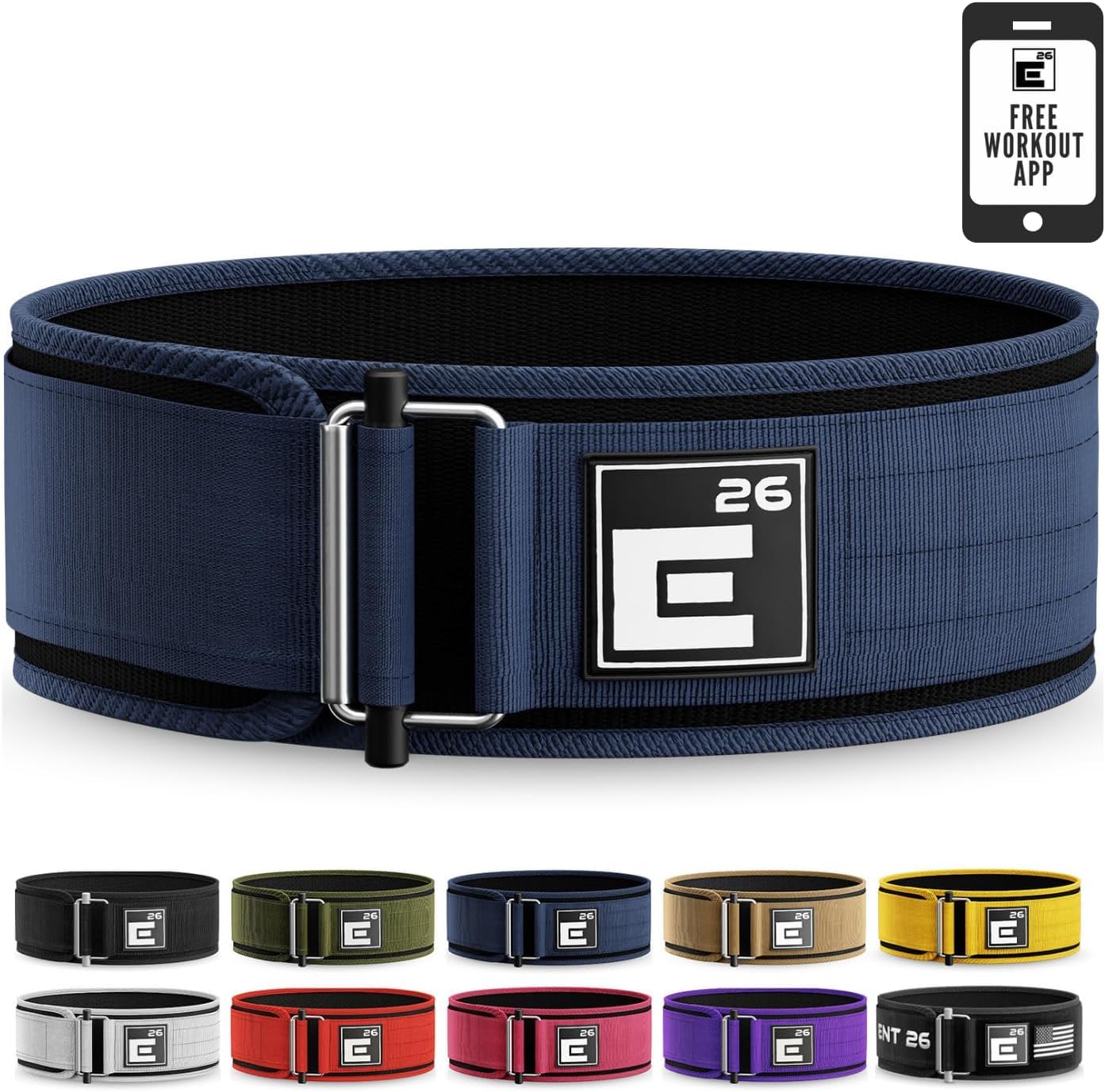 Element 26 Self-Locking Weight Lifting Belt - Premium Weightlifting Belt for Serious Functional Fitness and Olympic Lifting Athletes - Lifting Support for Men and Women - Deadlift Training Belt - My Store