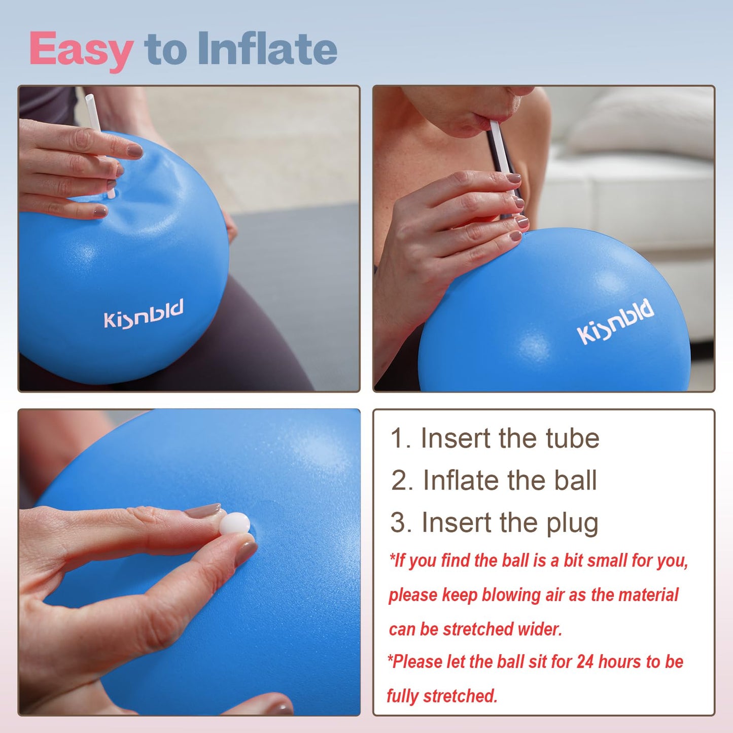 Small Exercise Ball, 9 Inch Mini Pilates Ball, Anti Burst and Slip Resistant Mini Yoga Ball for Stability, Fitness, Physical Therapy, Stretching & Core Strength Workout at Home Gym & Office - My Store