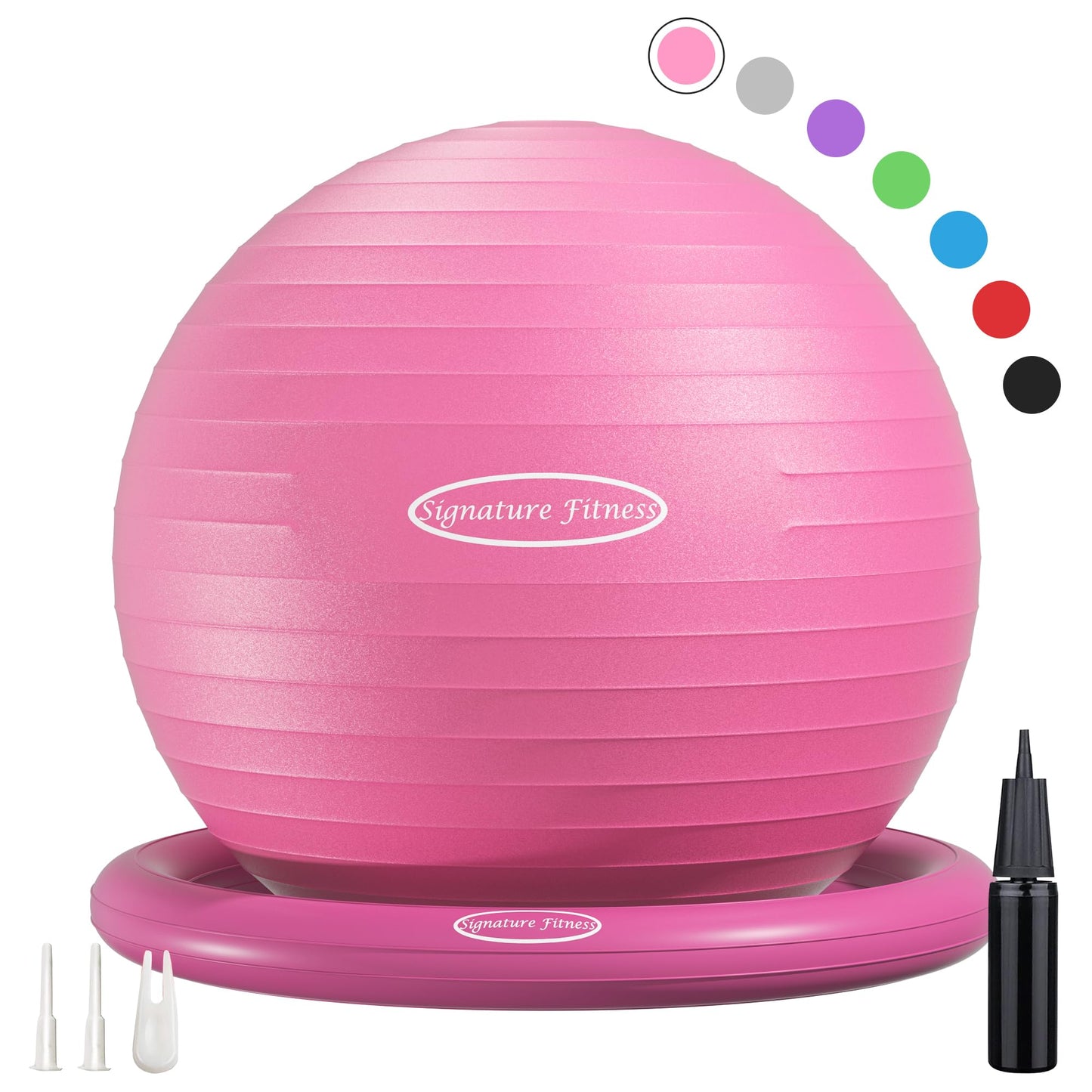 Anti-Burst and Slip Resistant Exercise Yoga Fitness Birthing Ball with Quick Pump, 2,000-Pound Capacity, Multiple Colors and Sizes - My Store