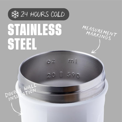 BlenderBottle Strada Shaker Cup Insulated Stainless Steel Water Bottle with Wire Whisk, 24-Ounce, Black - My Store