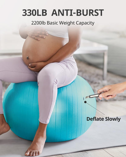 Trideer Extra Thick Yoga Ball Exercise Ball, 5 Sizes Gym Ball, Heavy Duty Ball Chair for Balance, Stability, Pregnancy, Quick Pump Included - My Store