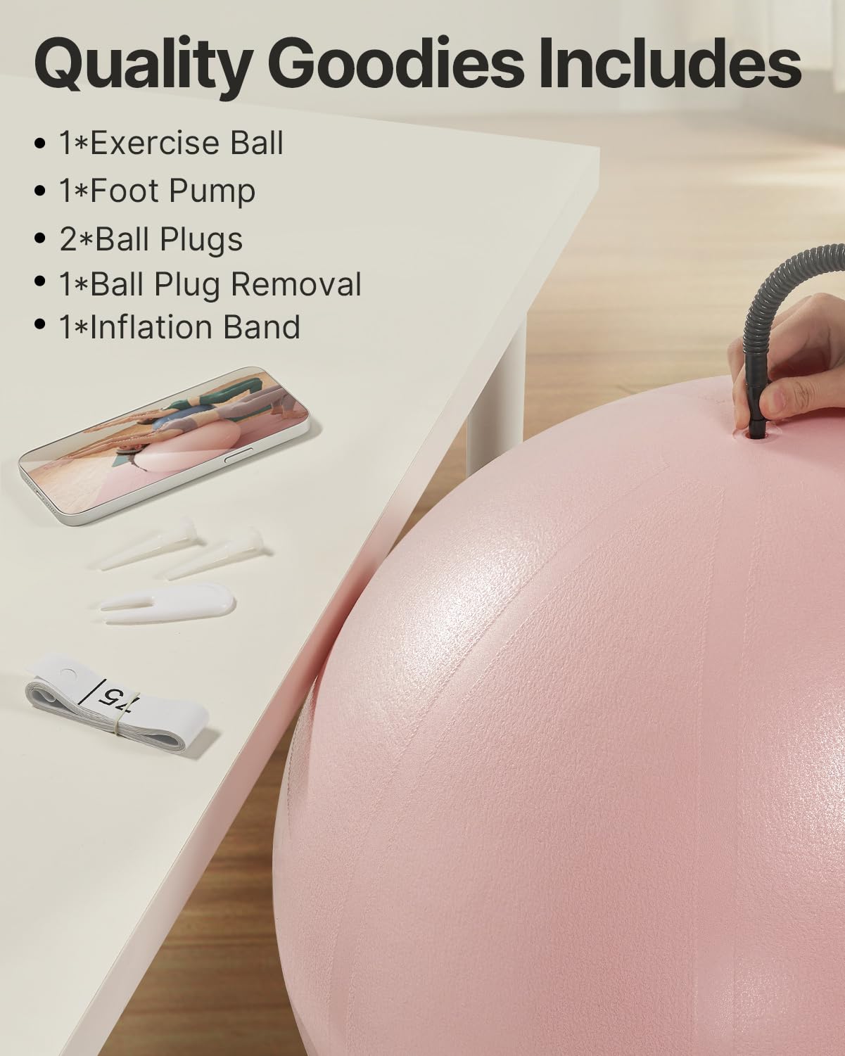 YOTTOY Anti-Burst Exercise Ball for Working Out, Yoga & Pregnancy, Extra Thick Workout Ball for Physical Therapy & Fitness - My Store