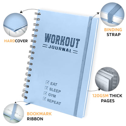 Nextnoid Hardcover Fitness Journal Workout Planner for Men & Women - A5(5.7" x 8.3") Sturdy Workout Log Book to Track Gym & Home Workouts - My Store