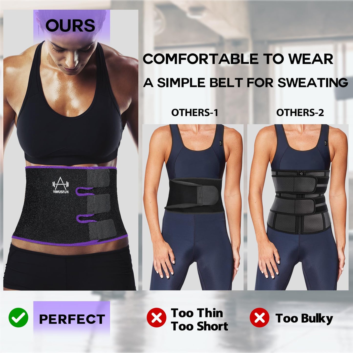 Waist Trimmer Belt Men Sweat Band Stomach Wrap, Waist Trainer for Women Workout