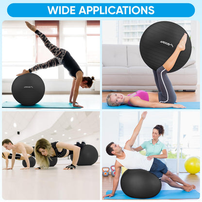 APEXUP Yoga & Pilates Ball - Anti Slip Heavy Duty Gym Ball for Fitness, Balance & Core Workout - My Store