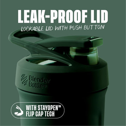 BlenderBottle Strada Shaker Cup Insulated Stainless Steel Water Bottle with Wire Whisk, 24-Ounce, Black - My Store