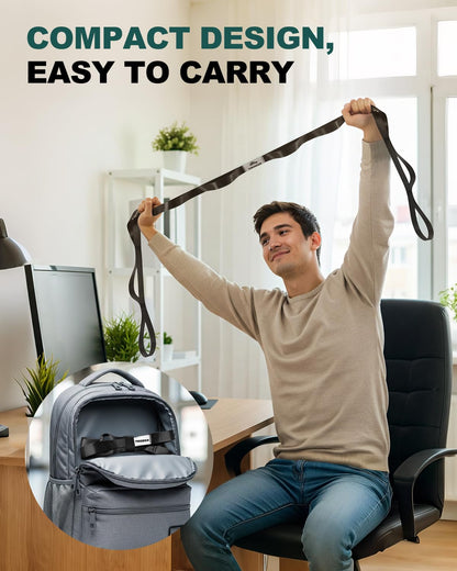 Trideer Stretching Strap Yoga Strap Physical Therapy for Home Workout, Exercise, Pilates and Gymnastics, 10 Loops Non-Elastic Stretch Bands with Aesthetic Packaging for Women & Men - My Store