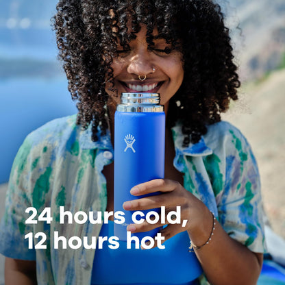 Hydro Flask Water Bottle - Insulated Stainless Steel - Wide Mouth Flex Lid, Non Spill, Leakproof and Refillable in 32 Oz Stone Gray