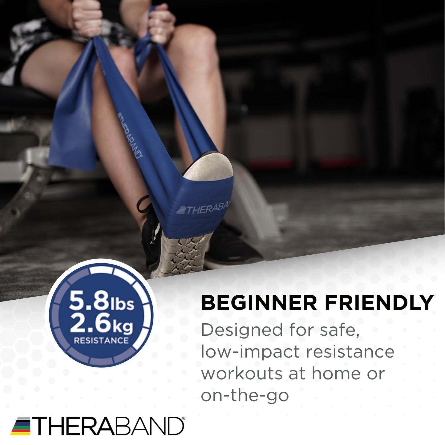 THERABAND Resistance Bands Set, Beginner Kit, Yellow, Red, Green, Non-Latex Elastic Bands for Exercise & Physical Therapy, Strength Training Bands for Upper & Lower Body Fitness - My Store