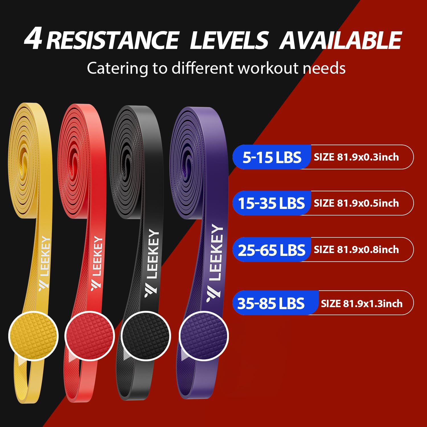 LEEKEY Resistance Bands Set for Pull-Up Assistance & Full-Body Training, Multi-Level Exercise Bands with Bag for Home Workouts, Physical Therapy, Strength Training (Men/Women) - My Store