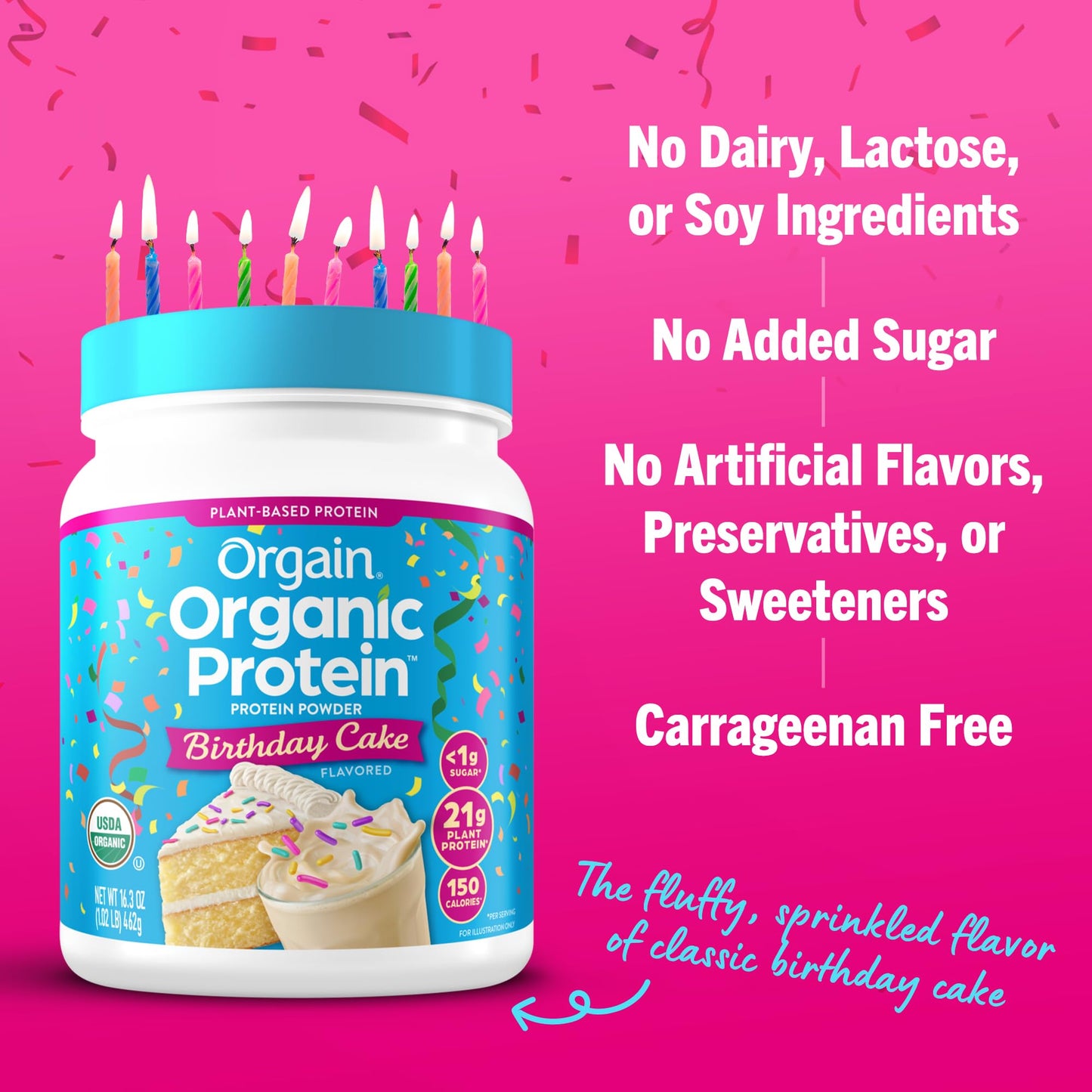 Orgain Organic Vegan Protein Powder, Vanilla Bean - 21g Plant Protein, 4g Prebiotic Fiber, No Lactose Ingredients, No Added Sugar, Non-GMO, For Shakes & Smoothies, 2.03 lb (Packaging May Vary) - My Store