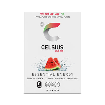 CELSIUS On-the-Go Powder Stick Zero Sugar (14 Sticks per Pack), Orange, 2.60 Oz