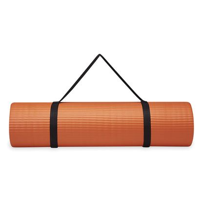 Gaiam Essentials Thick and Thin Yoga Mat Fitness & Exercise Mat with Easy-Cinch Carrier Strap - My Store
