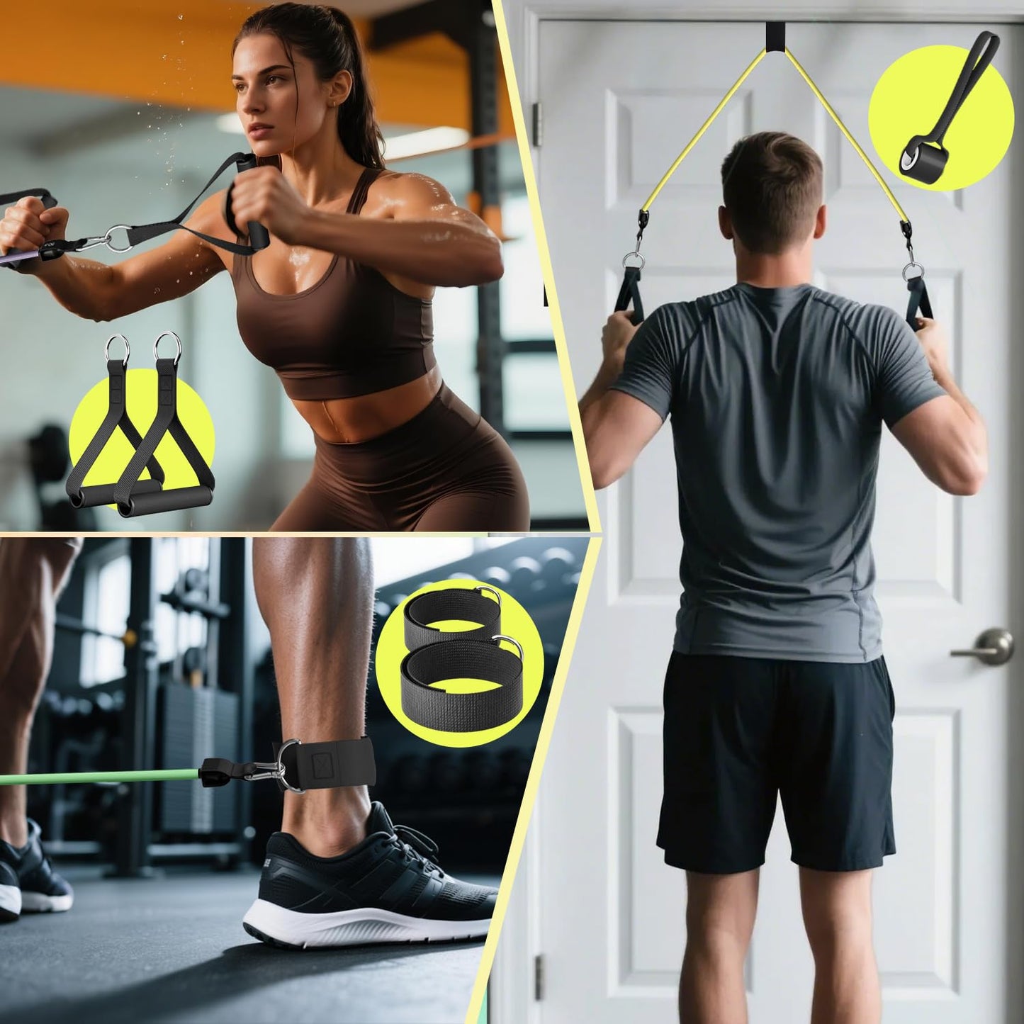 WHATAFIT Resistance Bands, Exercise Bands，Resistance Bands for Working Out, Work Out Bands with Handles for Men and Women Fitness, Strength Training Home Gym Equipment - My Store