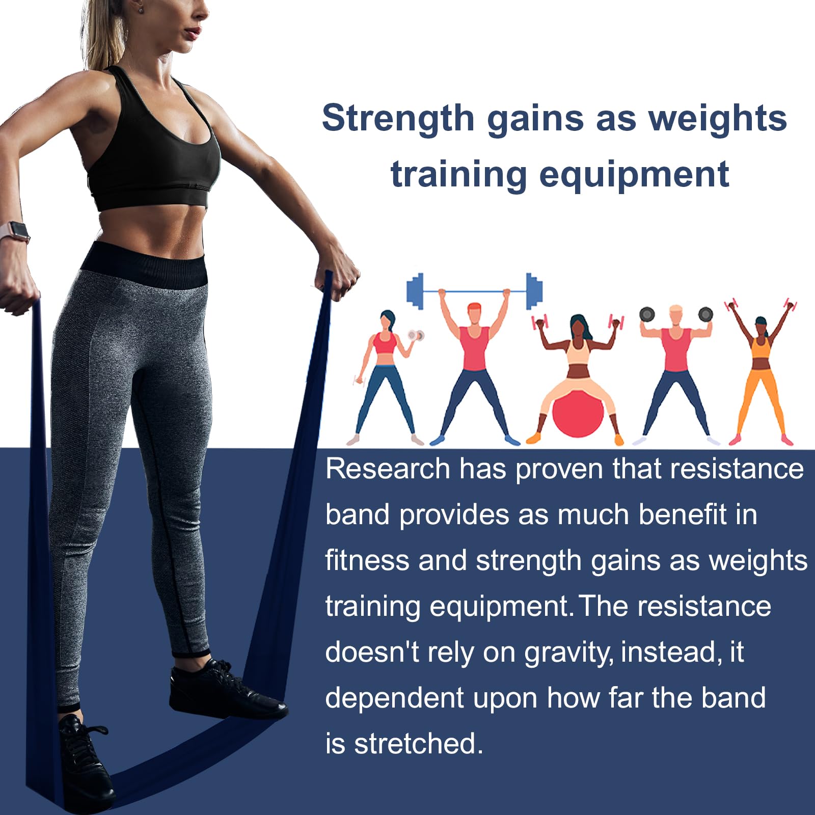 Resistance Bands,Professional Long Non-Latex Elastic Stretch Bands,Exercise Bands for Physical Therapy, Yoga, Pilates, Rehab, at-Home or The Gym Workouts, Strength Training - My Store