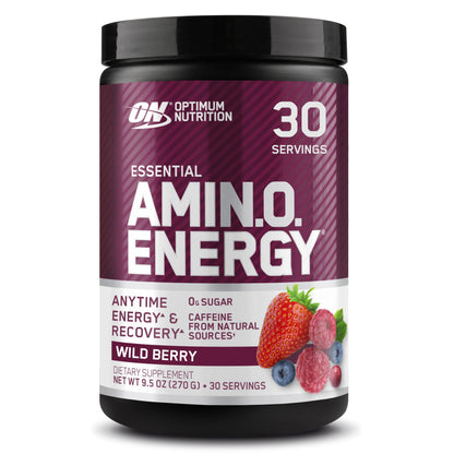 Optimum Nutrition Amino Energy - Pre Workout with Green Tea, BCAA, Amino Acids, Keto Friendly, Green Coffee Extract, Energy Powder - Concord Grape, 65 Servings (Packaging May Vary)