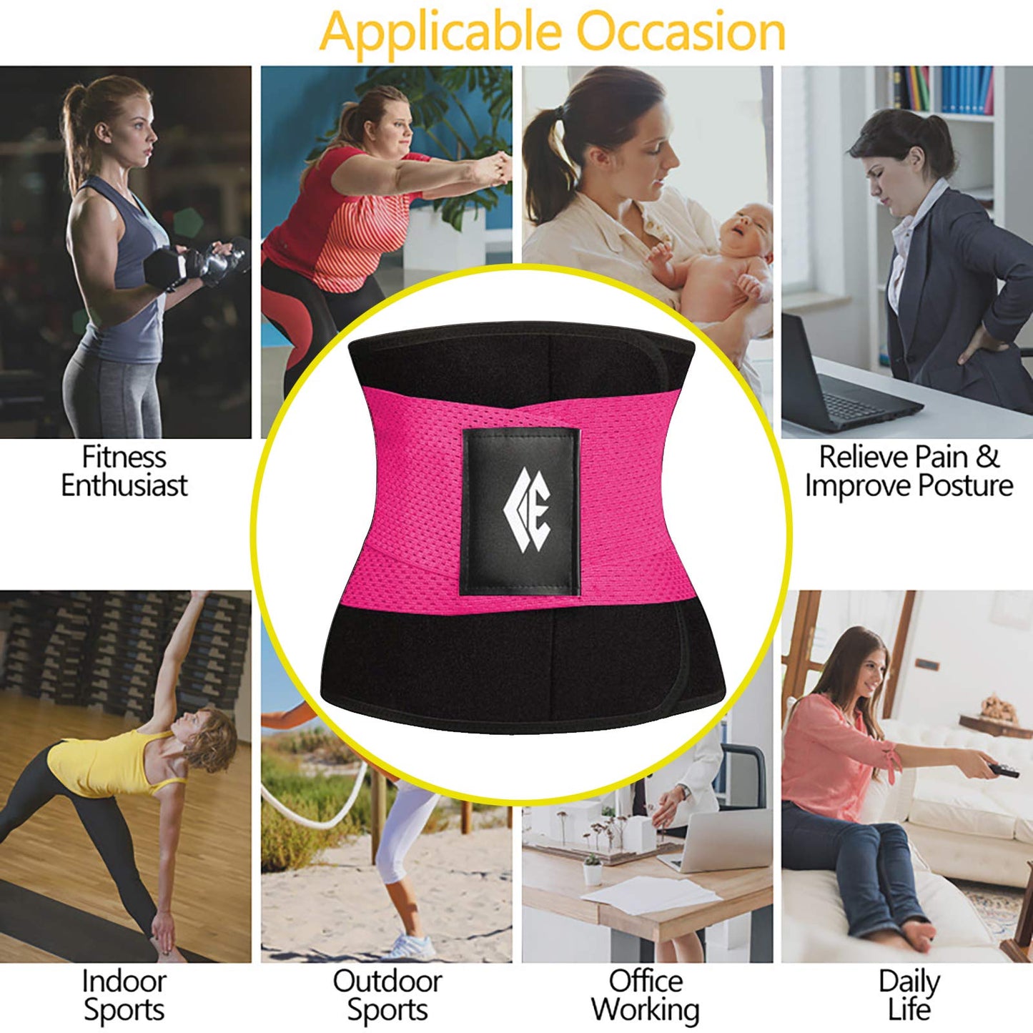 Waist Trainer Belt for Women Man - Waist Trimmer Ab Belt - Tummy Control Body Shaper