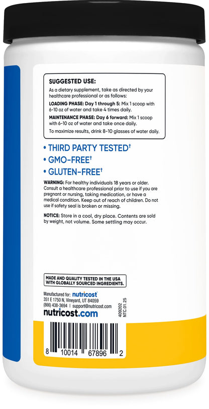 Nutricost Creatine Monohydrate Micronized Powder 500G, 5000mg Per Serv (5g) - 100 Servings, 17.9 Oz - My Store