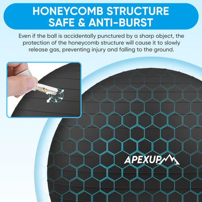 APEXUP Yoga & Pilates Ball - Anti Slip Heavy Duty Gym Ball for Fitness, Balance & Core Workout - My Store
