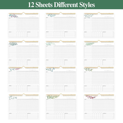 Habit Tracker Calendar- 12 Months Undated Daily Weekly & Monthly Period Habit Tracker Journal, Greenery Floral, Spiral Binding with Writable Goals Habits Track and Self Care Office Supplies. 8"x10" - My Store