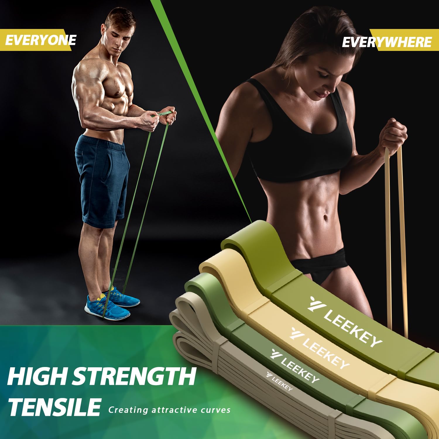 LEEKEY Resistance Bands Set for Pull-Up Assistance & Full-Body Training, Multi-Level Exercise Bands with Bag for Home Workouts, Physical Therapy, Strength Training (Men/Women) - My Store