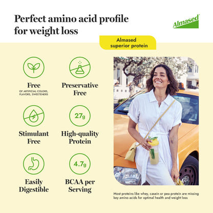 Almased Vanilla Meal Replacement Shake - Low-Glycemic High Plant Base Protein Powder- Nutritional Weight Health Support Supplement - Vanilla Flavor - 17.6 oz (1.1 Pound (1 Pack)) - My Store