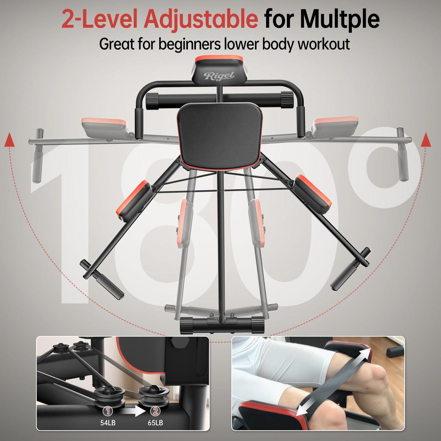 Rigel Leg Stretcher, 220LBS Leg Stretch Machine, Heavy Duty Steel Frame Equipment Splits Machine, Leg Stretching Training Machine for Home Gym Split Machine Training Fitness