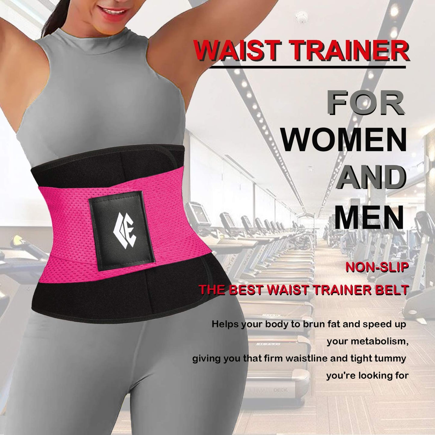 Waist Trainer Belt for Women Man - Waist Trimmer Ab Belt - Tummy Control Body Shaper