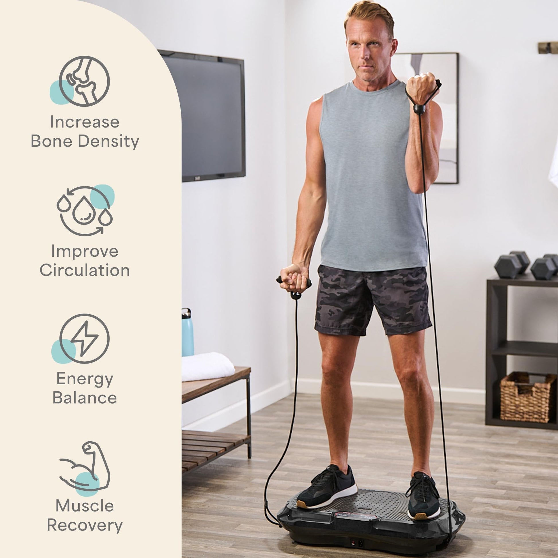 Lifepro Waver Vibration Plate Exercise Machine for Lymphatic Drainage, Muscle Activation, Full-Body Workout Vibrating Platform with Loop Bands, Fitness Equipment for Strength Toning & Fat Loss - My Store