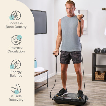 Lifepro Waver Vibration Plate Exercise Machine for Lymphatic Drainage, Muscle Activation, Full-Body Workout Vibrating Platform with Loop Bands, Fitness Equipment for Strength Toning & Fat Loss - My Store
