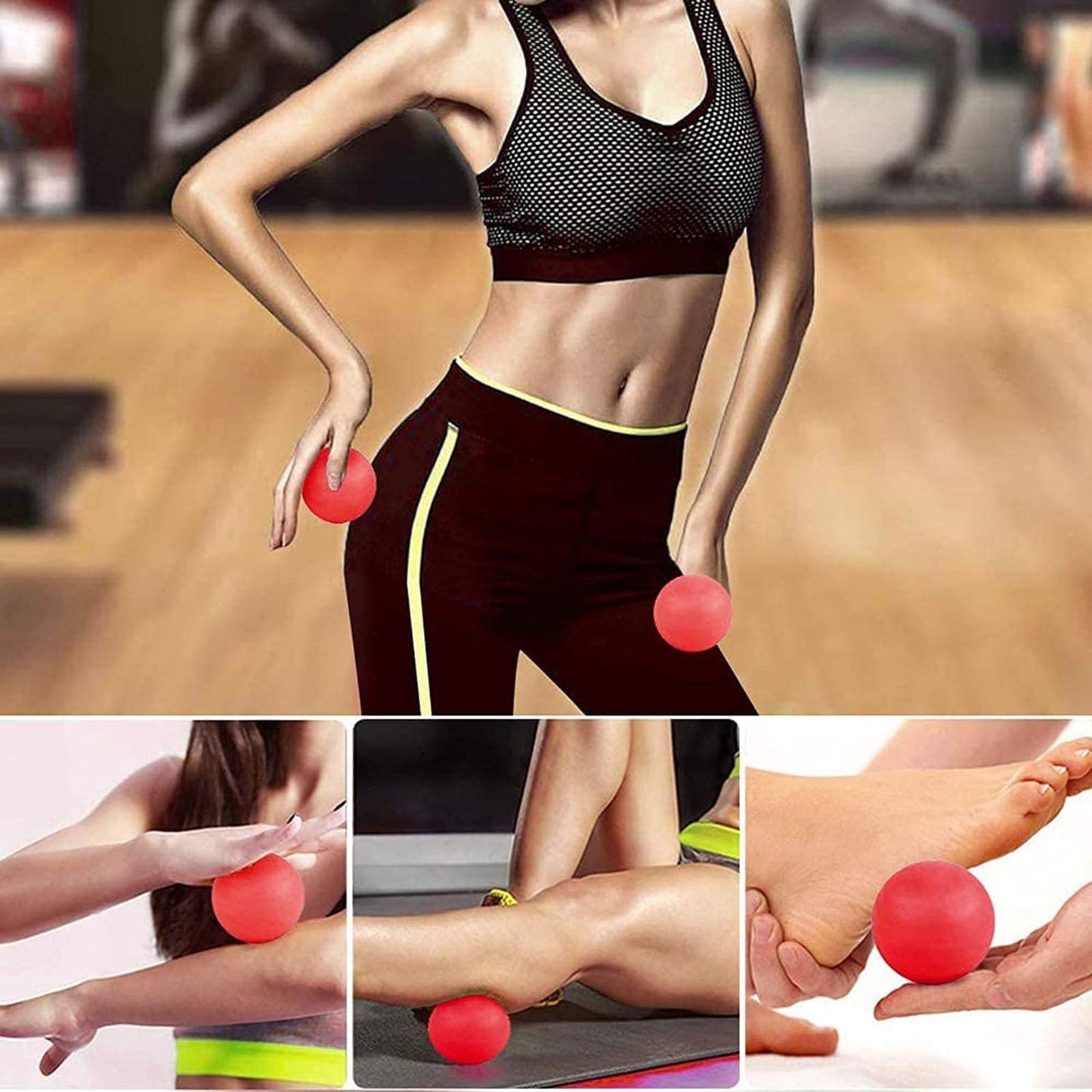 WOVTE Massage Lacrosse Ball for Sore Muscles, Shoulders, Neck, Back, Foot, Body, Deep Tissue, Trigger Point, Muscle Knots, Yoga and Myofascial Release (Blue) - My Store