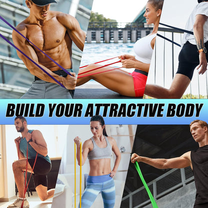 LEEKEY Resistance Bands Set for Pull-Up Assistance & Full-Body Training, Multi-Level Exercise Bands with Bag for Home Workouts, Physical Therapy, Strength Training (Men/Women) - My Store