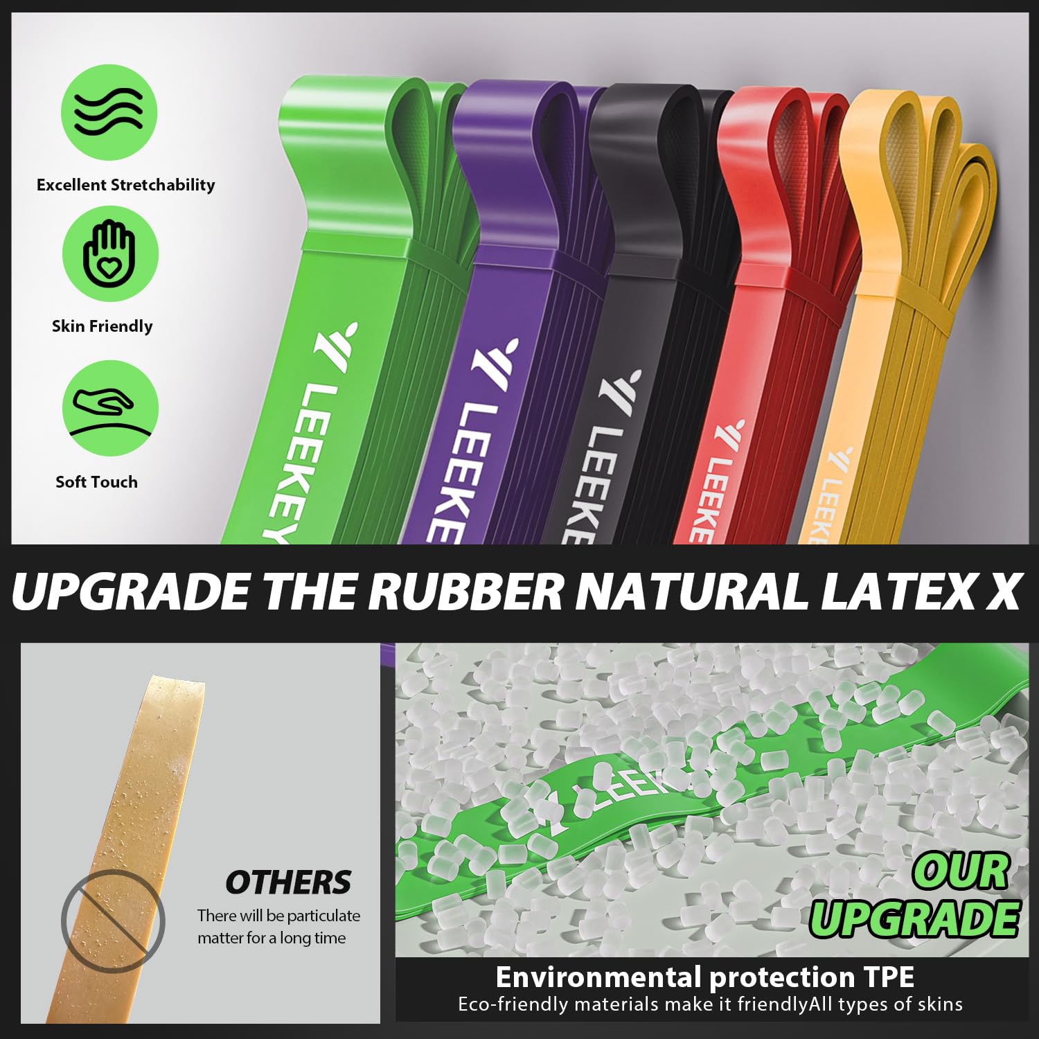 LEEKEY Resistance Bands Set for Pull-Up Assistance & Full-Body Training, Multi-Level Exercise Bands with Bag for Home Workouts, Physical Therapy, Strength Training (Men/Women) - My Store