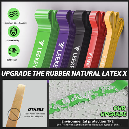 LEEKEY Resistance Bands Set for Pull-Up Assistance & Full-Body Training, Multi-Level Exercise Bands with Bag for Home Workouts, Physical Therapy, Strength Training (Men/Women) - My Store