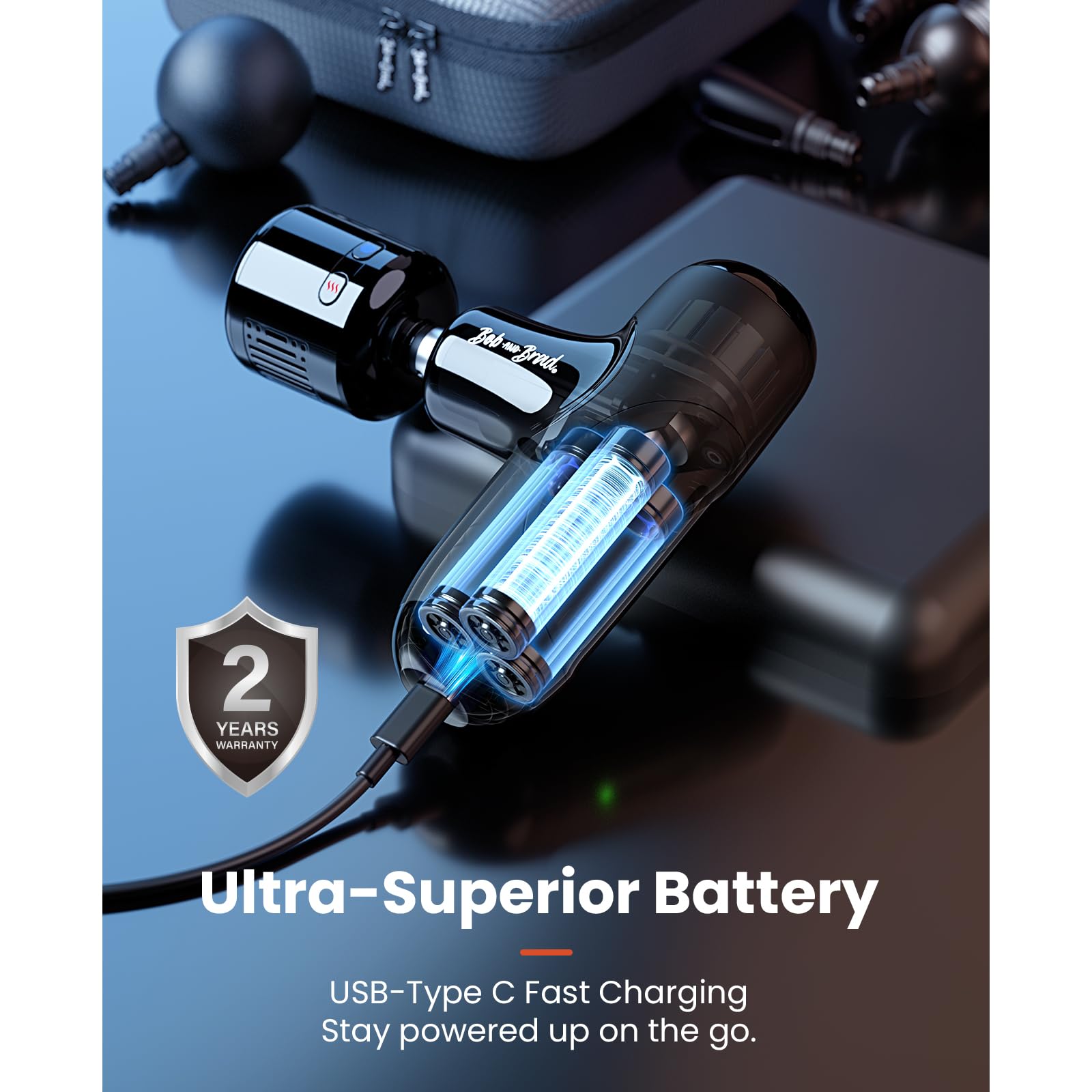 BOB AND BRAD Q2 Pro Mini Massage Gun with Heat and Cold Head,Pocket-Sized Deep Tissue Massager Gun,Portable Percussion Muscle Massager Gun, Ultra Small&Quiet Muscle Massage Gun - My Store