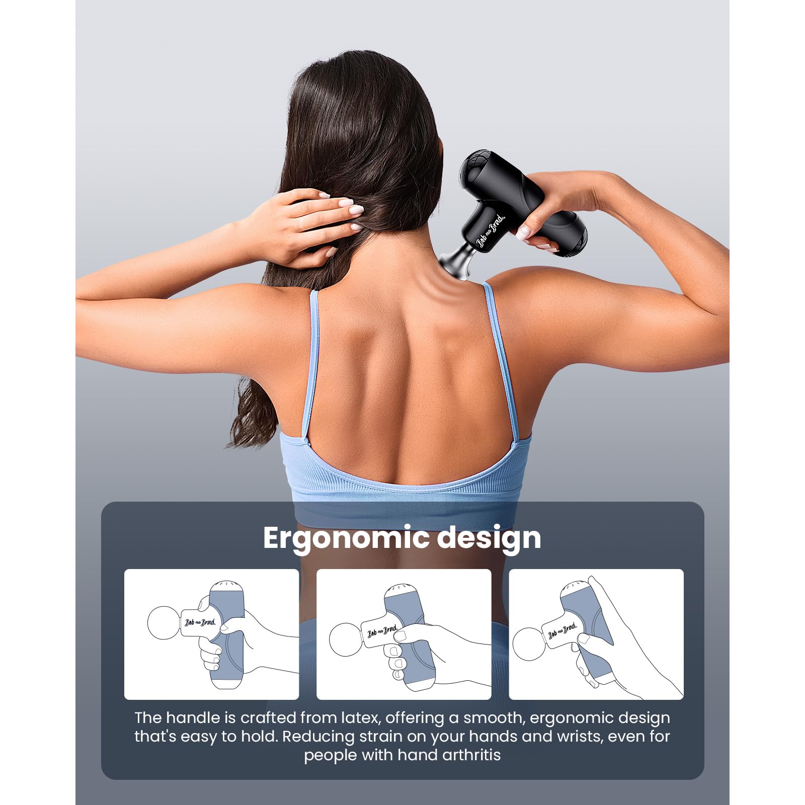 BOB AND BRAD Q2 Pro Mini Massage Gun with Heat and Cold Head,Pocket-Sized Deep Tissue Massager Gun,Portable Percussion Muscle Massager Gun, Ultra Small&Quiet Muscle Massage Gun - My Store