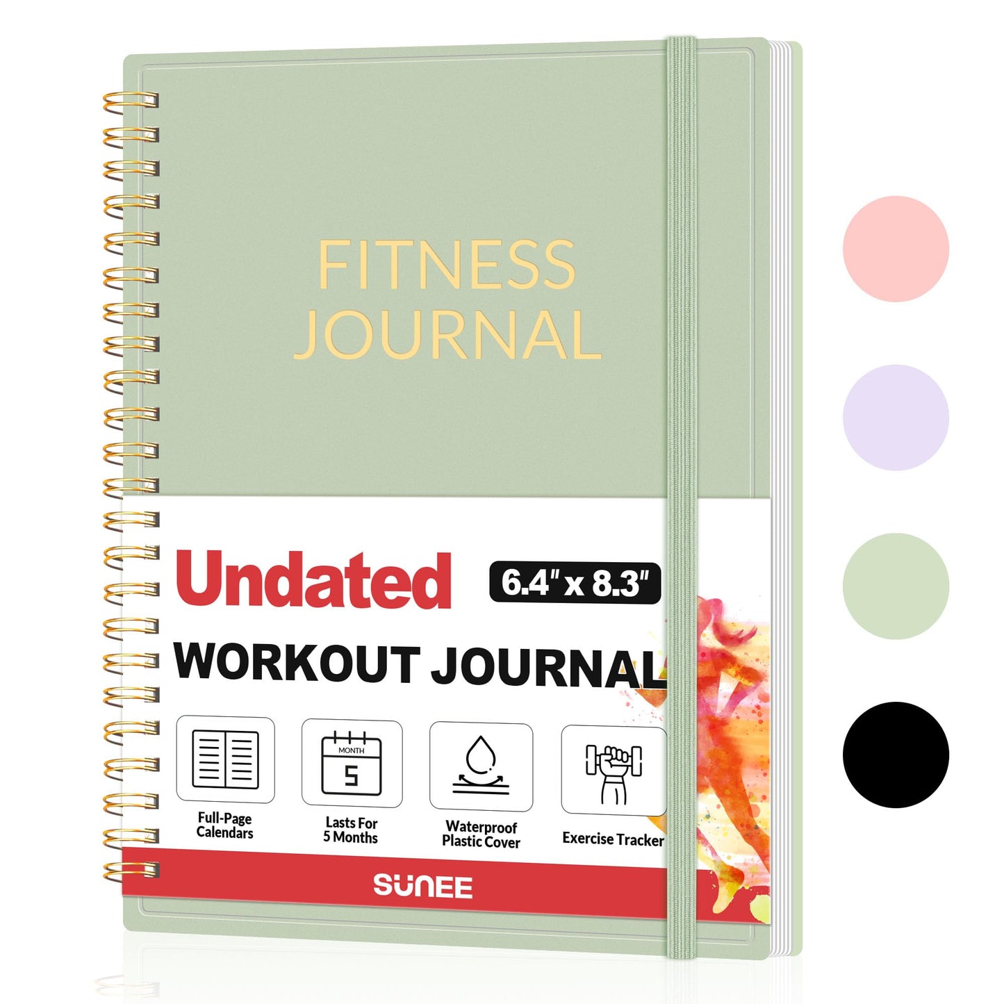 Fitness Journal Workout Planner for Women & Men, A5 (6.4" x 8.3") Workout Journal Log Book Planner Gift for Track Gym Essentials, Home Workouts, Track Progress, Achieve Wellness Goals, Black - My Store
