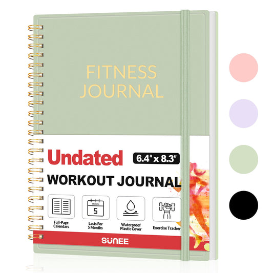 Fitness Journal Workout Planner for Women & Men, A5 (6.4" x 8.3") Workout Journal Log Book Planner Gift for Track Gym Essentials, Home Workouts, Track Progress, Achieve Wellness Goals, Black - My Store