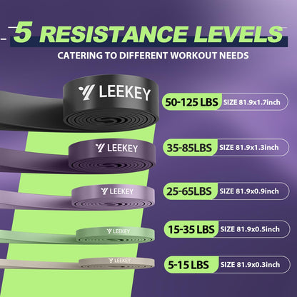 LEEKEY Resistance Bands Set for Pull-Up Assistance & Full-Body Training, Multi-Level Exercise Bands with Bag for Home Workouts, Physical Therapy, Strength Training (Men/Women) - My Store